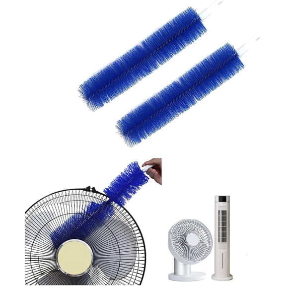 NOGIS 2 Pcs Cobweb Duster Bendable Fan Duster Plastic Dust Cleaner Microfiber Head Washable Cobweb Brush Reusable Dirt Remover for Stand Fan Air Conditioning Home Car Vents Curtain Fan Shutters