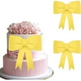 thumbnail image 1 of NOGIS 2 Pcs Yellow Bow Cake Toppers for Girls Birthday Oversized Bow Cake Topper Decoration EVA Yellow Bows Party Decorations Suitable for Birthday Wedding Party, 1 of 7