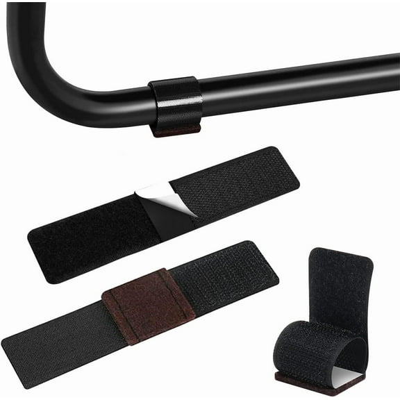 NOGIS 20 PCS Furniture Felt Pads for Sled Base Side Chair,Felt Furniture Pads with Hook and Loop Fasteners for Hardwood Floor,Wrap-Around Felt Floor Savers Black