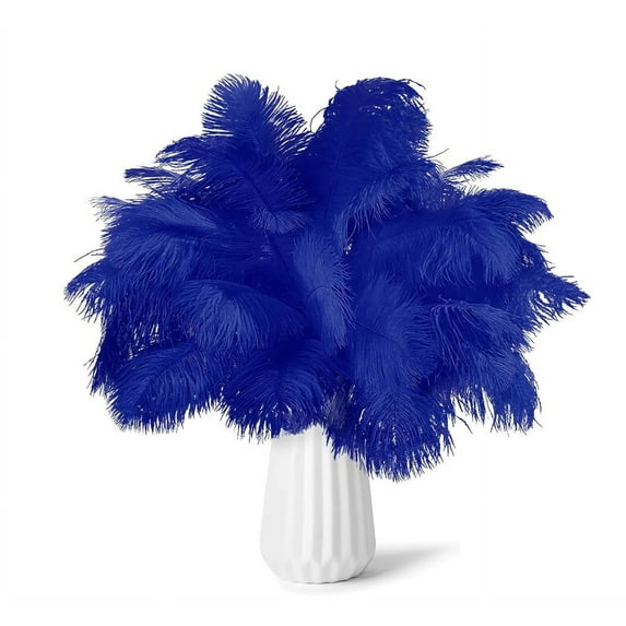 NOGIS 20 PCS Ostrich Feathers,Bulk Soft Natural Feathers for Crafts Centerpieces Party Wedding Home Decorations Dream Catchers Vases (Blue 8-10 Inch)