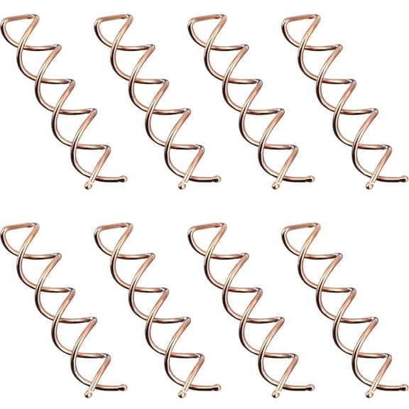 NOGIS 20 Pack Spiral Hair Pins, Revolve Pins, Spiral Bobby Pins - Non-scratched Rounded Tips for DIY Hair Style, Gifts for Women, Rose Gold