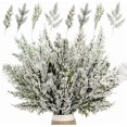 thumbnail image 1 of NOGIS 20 Pcs Artificial Pine Needles Branches Christmas Greenery Stems Picks Flowers Flowers Christmas Artificial Fake Greenery Floral Arrangements for Garland Wreath Outdoors Decoration (Snow), 1 of 7