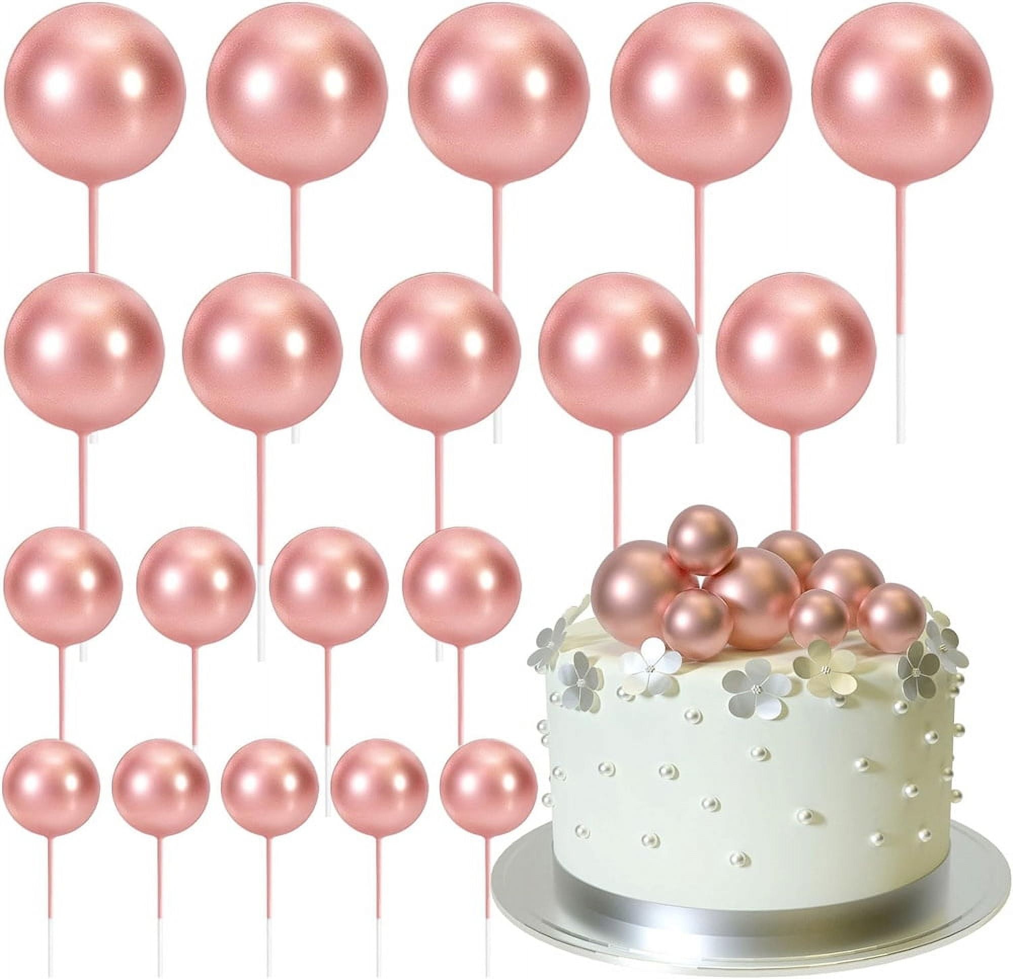 NOGIS 20 Pcs Ball Cake Topper Decorations Mini Balloons Cake Topper ...