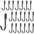 thumbnail image 1 of NOGIS 20 Pcs J Shaped Hook Snap On Hook Stainless Steel Hanger Clip-on Hook Wire Rack Hook Hanging Sink Grid Hook for Kitchen, Bedroom, Office, Wire Shelf (Black), 1 of 7