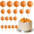 thumbnail image 1 of NOGIS 20 Pcs Mini Balls Cake Decoration Balloons Silver Cake Topper Foam Bubble Birthday Party Cupcake Topper Ball Shaped Cake Insert Bubble Balls DIY Decor for Wedding Anniversary (Orange), 1 of 7