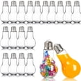 thumbnail image 1 of NOGIS 20 Pcs Plastic Light Bulb Jars Clear Plastic Candy Jars Bulb Vase Christmas Ornaments Storage Container with Lid Fillable Ornament for Candy DIY Craft Hanging Decoration(Silver,100 ml), 1 of 5