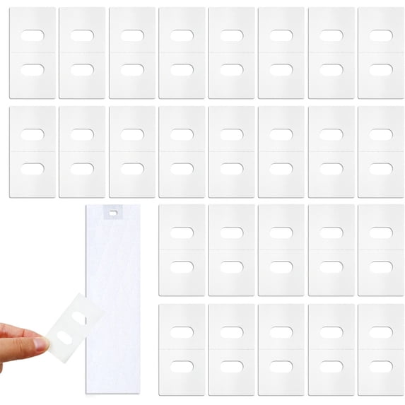 NOGIS 20 Pcs Vertical Blind Repair Tabs Clear, Self-Adhesive Pre-Cut Blind Fixers for Vertical Blinds Replacement Slats, Vertical Blind Vane Saver