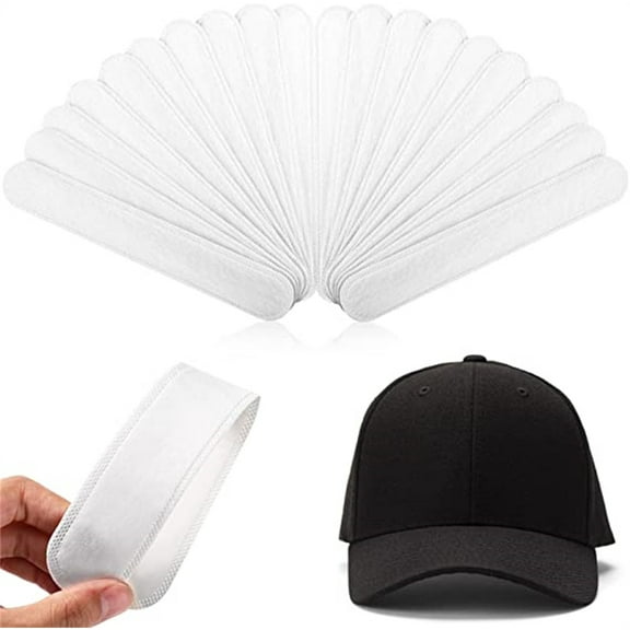 NOGIS 20 Pieces Hat Sweat Protector Hat Cleaner Disposable Collar Protector Neck Liner Pads Hat Sweat Pad Prevent Sweat Stains Stay Dry (White)
