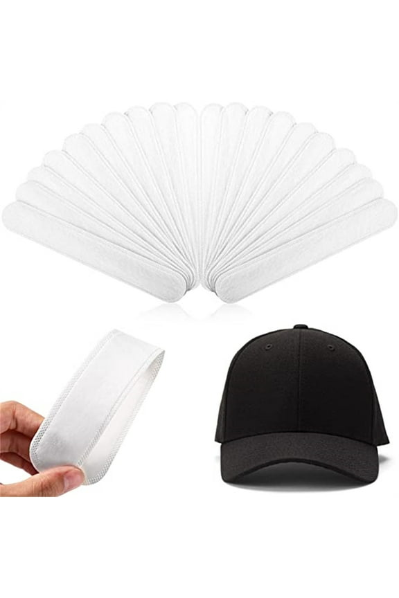 20 Pieces Hat Sweat Protector Hat Cleaner Disposable Collar Protector Neck Liner Pads Hat Sweat Pad Prevent Sweat Stains Stay Dry (White)