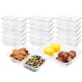 thumbnail image 1 of NOGIS 20 Sets Reusable Snack Containers With Lids,16 OZ Double Compartment Condiment Snack Pack Containers for Home Travel Outdoor School, 1 of 7
