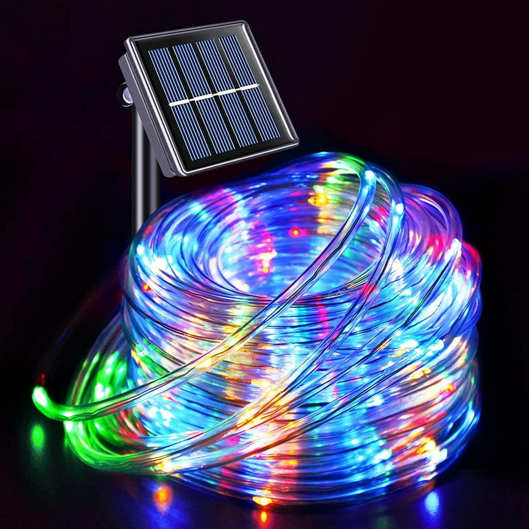 NOGIS 200 LED Solar Rope Lights 72ft 8 Modes Solar Rope Lights Outdoor Waterproof LED Solar Powered Trampoline Lights for Trampoline Tent