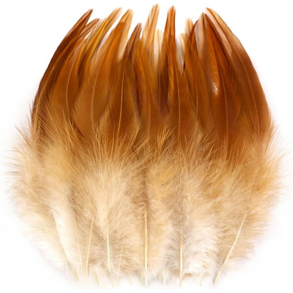 NOGIS 200pcs Natural Craft Feathers Rooster Feather 3-6 Inch Pheasant Neck Feathers for Jewelry Earrings Making Dream Catcher Decoration Crafts (Natural)