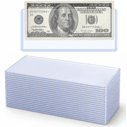 NOGIS 24 Pack Hard Plastic Clear Money Holder, 6.9" x 2.95", Waterproof Currency Sleeves Dollar Bill Display Protector Organizer Case Supplies for Collectors