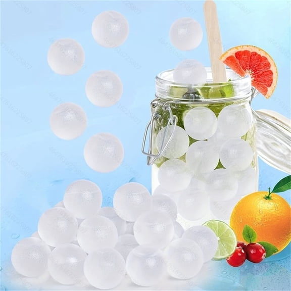 NOGIS 24 Pack Reusable Ice Cubes - Multi-Use Food Safe Ice Chillers for Drinks, Fruits, Seafood & Spa Baths | BPA Free Refreezable Ice Cubes for Cocktails,Baby Bottles,Travel Cooler (Round)