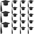 thumbnail image 1 of NOGIS 24 Pieces Mini Graduation Caps with Tassels Graduation Wine Bottle Toppers Bachelor Graduation Hat Shaped Party Decorations Wine Toppers for Wine Bottle (Black), 1 of 7