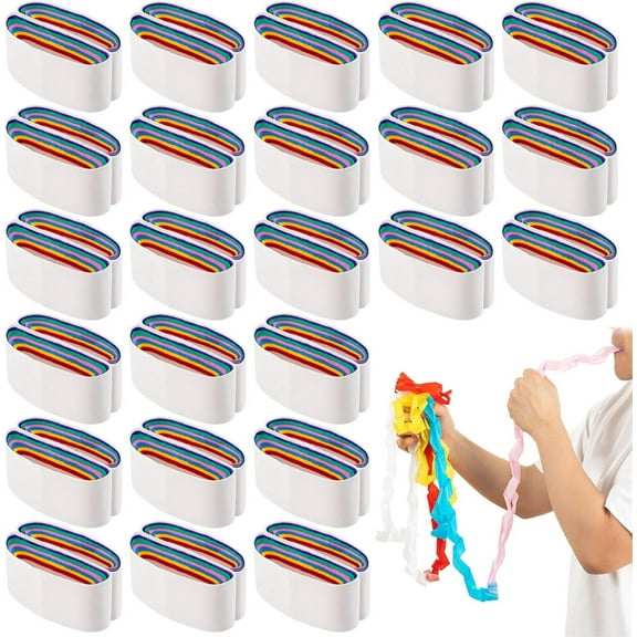 NOGIS 24 Pieces Mouth Coils Magic Tricks Clown Magician Accessories Colored Mouth Coils Paper Stage Gimmick Funny Illusion Magic Props for Adults Clown Props