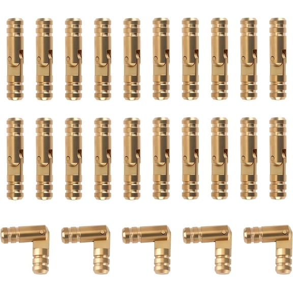 NOGIS 25 Pcs Brass Hidden Cylinder Hinges, 270 Degree Folding, Mini Barrel Hinges for DIY Crafts, Wooden Jewelry Boxes Small Box Cabinet Doors and Wooden Cases, 0.16x0.79 in