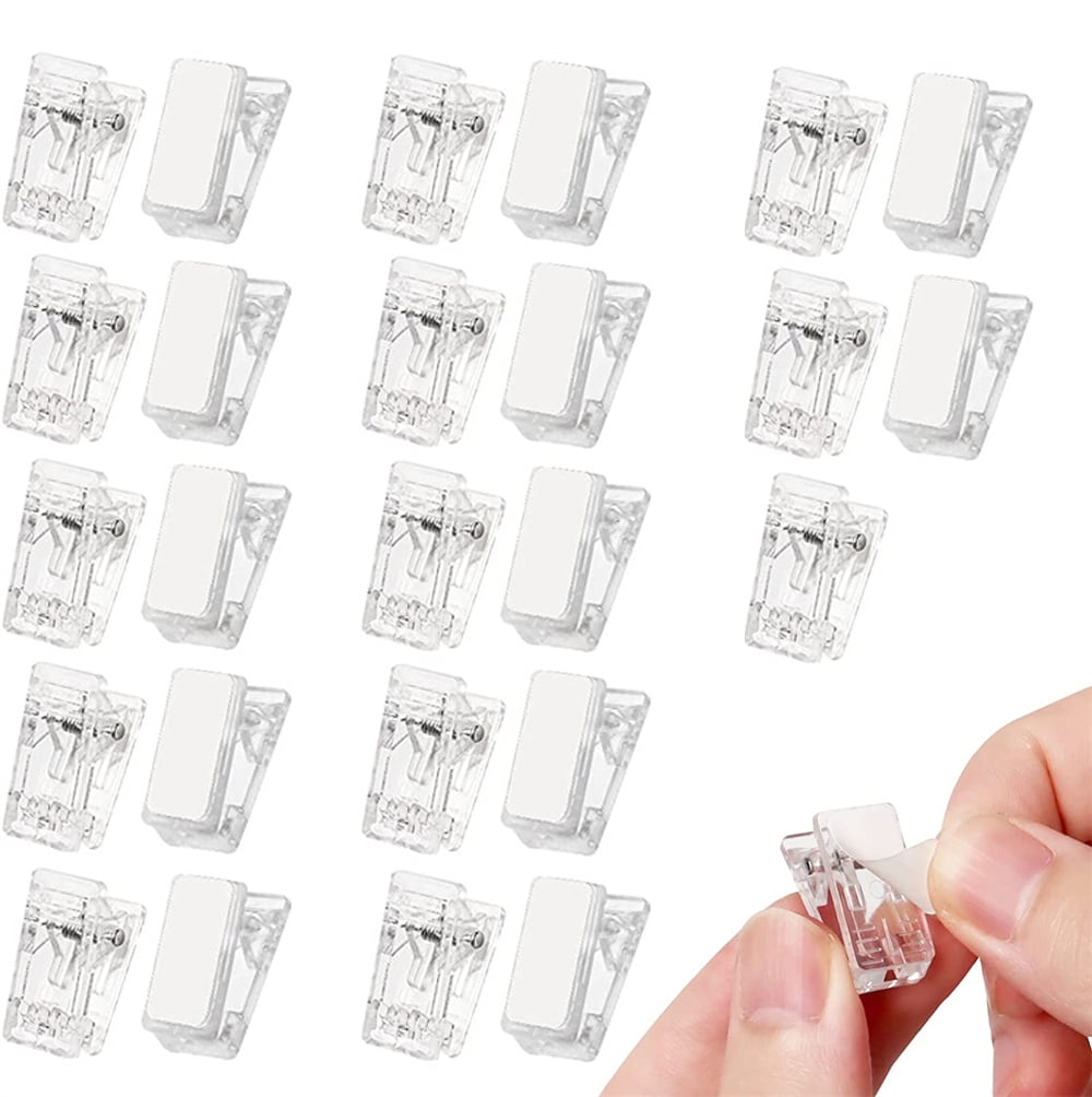 NOGIS 25Pcs Self-Adhesive Plastic Spring Clips for Poster, Photo Paper ...