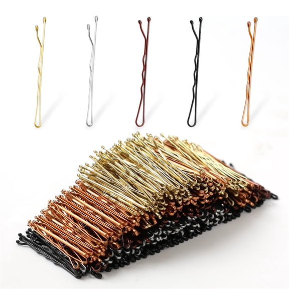 NOGIS 250count Bobby Pins, 2inch Bobby Pins, Bobby Pins Brown Black Blonde Silver for Women Girls, Large Bobby Pins for Thick Hair, Hair Pins 5 Colors