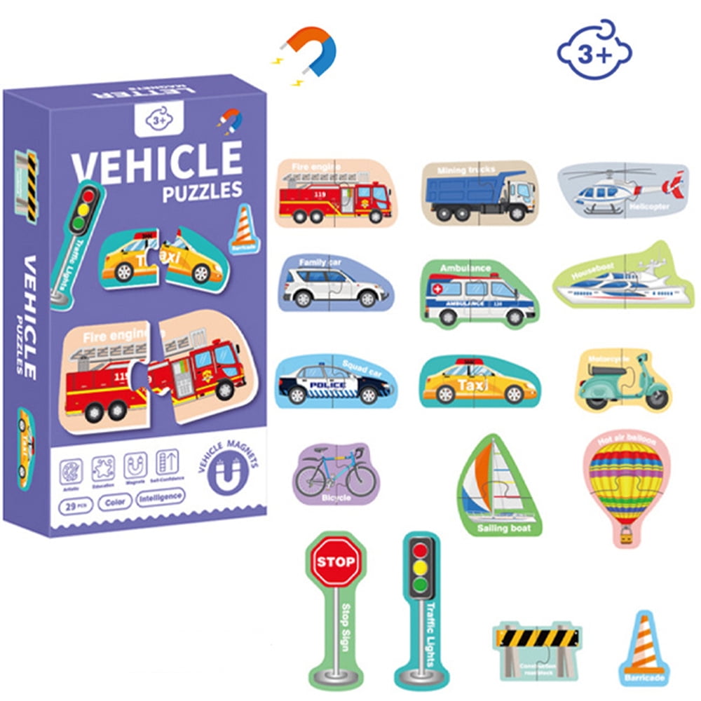 NOGIS 29 PCS Vehicle and Professions Fridge Foams for