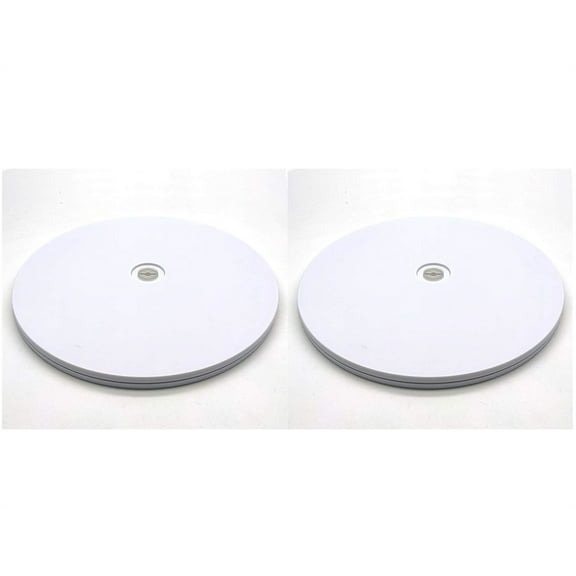 NOGIS 2Pcs 8 Inch Acrylic Turntable Platter, White Turntable Organizer Round Rotating Plate for Kitchen Pantry Cabinet Desk Rack Spice Cake Cookie Decorating
