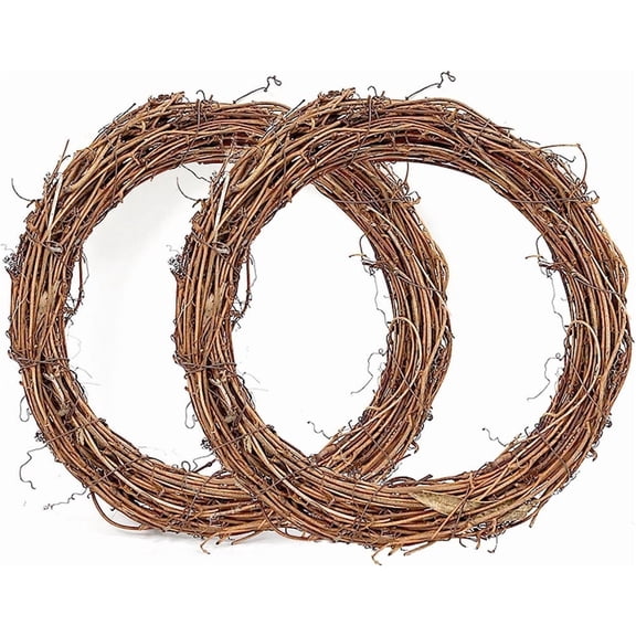 NOGIS 2pcs 16 inch Large Natural Grapevine Wreath Rings Rattan Vine Branch Wreath Hoop for DIY Craft Christmas Easter Holiday Decoration Seasonal Decors (2pcs 40cm/16inch)