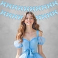 thumbnail image 1 of NOGIS 2pcs Blue Bow Garland Bow Garland Bows Banner Ribbon Party Decorations for Birthday Party Decor Bridal Shower Wedding Favors Engagement Baby Shower Supplies, 12.5FT, 1 of 7