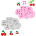 thumbnail image 1 of NOGIS 2pcs Cherry Silicone Molds, 3D Cute Cherry Chocolate & Fondant Molds for Cake Decorating Cupcake Toppers Candy Jelly Gummy DIY Sweets Fruit Snacks Polymer Clay (Pink + Gray), 1 of 1
