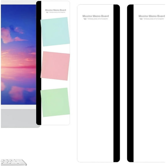 NOGIS 2pcs Computer Monitor Memo Board Computer Message Board Office Supplies for Women Men Computer Sticky Note Holder Home Office Accessories Office Desktop Message Office Decor