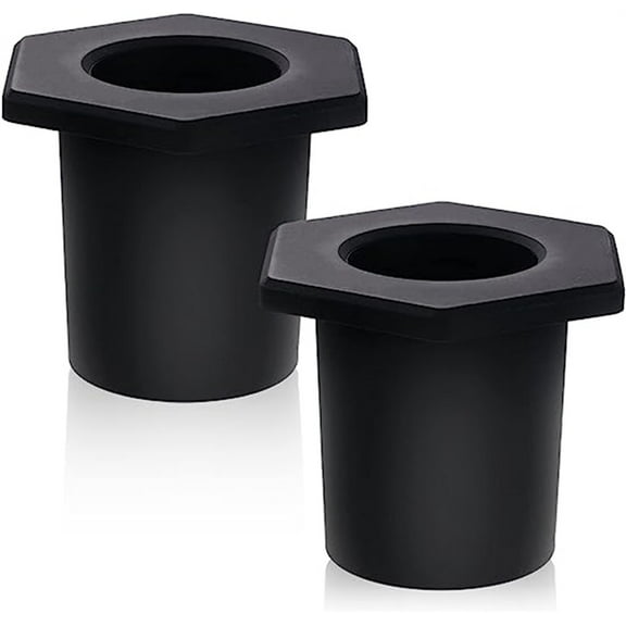 NOGIS 2pcs Patio Table Umbrella Hole Ring, Cone Wedge Shaped Patio Umbrella Hole Plug Anti-Skidding Silicone Umbrella Hole Insert for 1.5" Pool Umbrella Adapters, 2-2.5" Table Holes (Black)