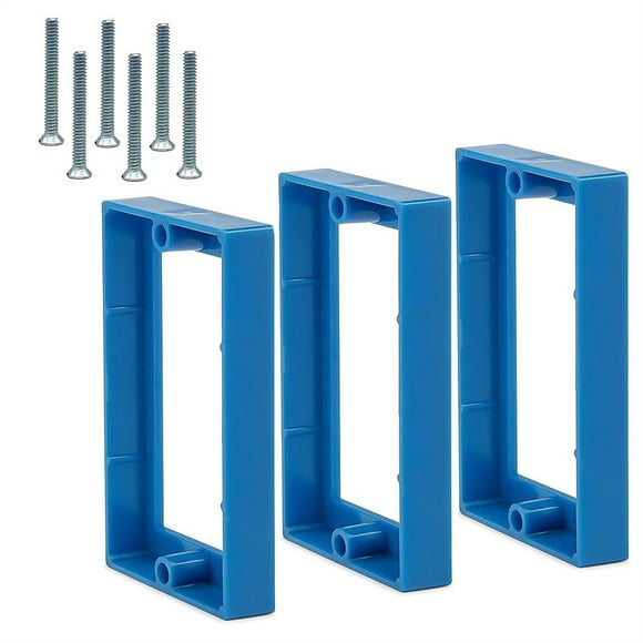 NOGIS 3 PCS 1/2" Single Gang Receptacle Outlet Box Extenders with 6 Screws, Electrical Box Extension Accessories for Electric Box and Electric Outlet Switches (Blue)
