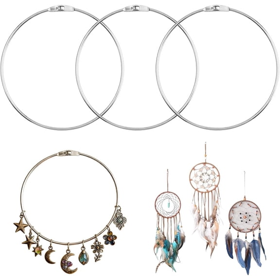 NOGIS 3 Pack 4.57 Inch Metal Rings Wrench Organizer Easy to Open and Close Heavy Duty for Bib Vests Craft Index Card Dream Catcher Key