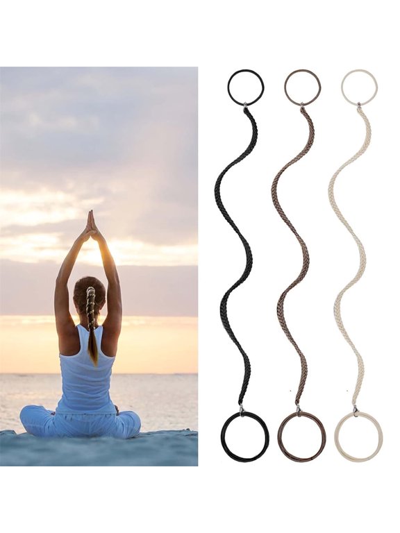 NOGIS 3 Packs 25" Hair Bands for Thin Fine Hair, Elastic Hair Ties No Damage for Women Girls Strong Long Braided Ponytail Holders Pony Tail Wrap Hair Tie for GYM Pool Beach Swimming Workout