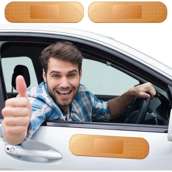 NOGIS 3 Pcs 10 x 2.72 Inches Car Bumper Sticker Large Bandage Decal for Car Truck Vehicle Window Funny Decals Automotive Decals (Yellow)