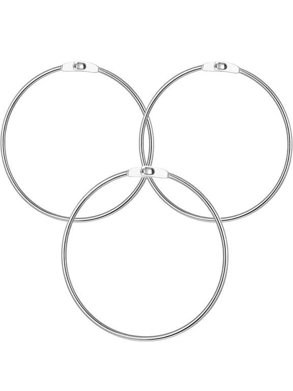 3 Pcs 4.57" Large Key Ring Hoop, Big Key Ring, Metal Rings Wrench Organizer Easy to Open and Close for Bib Vests Craft Index Card Dream Catcher