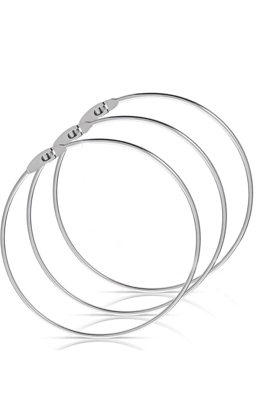 3 Pcs Metal Large Key Ring, Big Binder Rings, Wrench Organizer Easy to Open and Close, Heavy Duty Key Ring Hoop for Bib Vests Craft Index Card Dream Catcher Key (5.8 Inch)