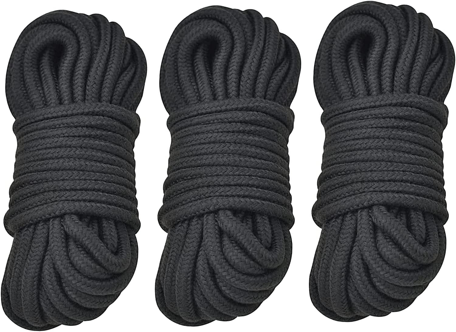 NOGIS 3 Pcs Soft Silk Rope, 32 Feet/10m 8 mm Multipurpose Nylon Braided  Twisted Rope, Durable Thick Rope Skin Friendly Smooth Rope Protecting  Ending Decorative Twisted Long Satin Rope for DIY 