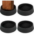 thumbnail image 1 of NOGIS 3'' x 3'' Round Rubber Furniture Caster Cups Anti Sliding Pads Furniture Legs Protectors for Hardwood Floors Bed Stoppers Cabinet Sofa Table (Black), 1 of 7