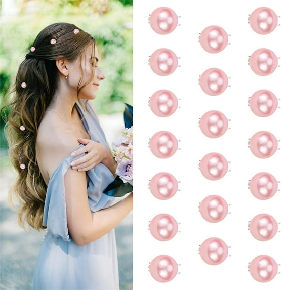 NOGIS 30 PCS Mini Pearl Hair Clips Fashion Small Claw Clips Hair Barrettes for Women Hair Decorations Bangs Clips Korean Hair Accessories for Women Girls Brides-Pink