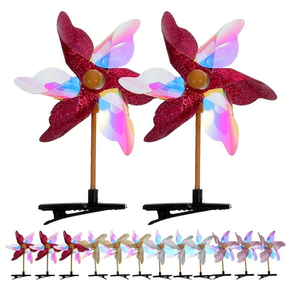 NOGIS 30 Pcs Colorful Windmill Hair Clips Sparkly Pinwheel Clips Sequin Mini Windmill Hairpins Favor Gift Hair Barrettes Pinwheel for Rave Party, Random Color