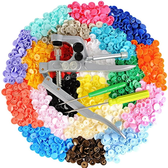NOGIS 300 Set T5 Size 20 KAM Snaps & Snap Press Pliers for Plastic Snaps No-Sew Buttons Fastener Setter Hand Tool for Cloth Diapers Clothing