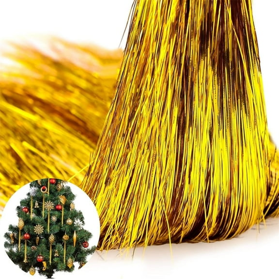 NOGIS 3000 Strands Tinsel Icicles 19.7 inch Christmas Tree Tinsel Foil Fringe Hanging Winter Home Decorations for Xmas Tree Holiday Decor Birthday Wedding Anniversary Party Supplies (Gold)