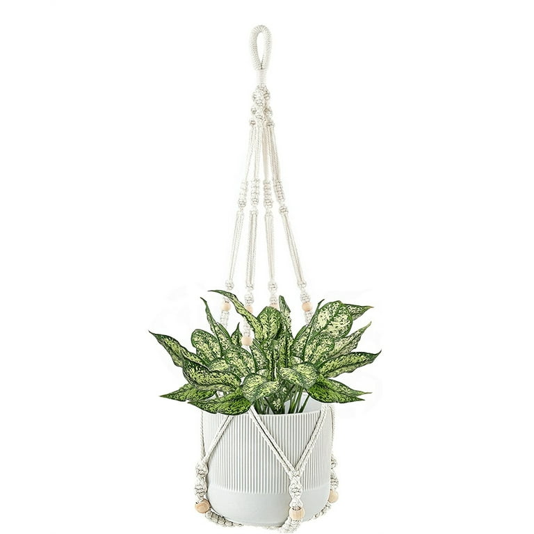 2 Pack Macrame Plant Hangers Indoor Hanging Planter Basket with Wood Beads Decorative Flower Pot Holder No Tassels for Indoor Outdoor Home Decor 41 Inch, Ivory 2 Pack Macrame Plant Hangers Indoor Hanging Planter Basket with Wood Beads Decorative Flower Pot Holder No Tassels for Indoor Outdoor Home Decor 41 Inch, Ivory