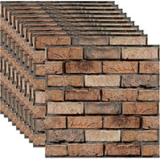 NOGIS 3D Wall Panels Peel and Paste,10 Pcs 3D Brick Wallpaper Peel Waterproof Self Adhesive Decorative Stick Faux Stone Wall Panels for Living Room, Lobby Bedroom Hotel Office Decoration A