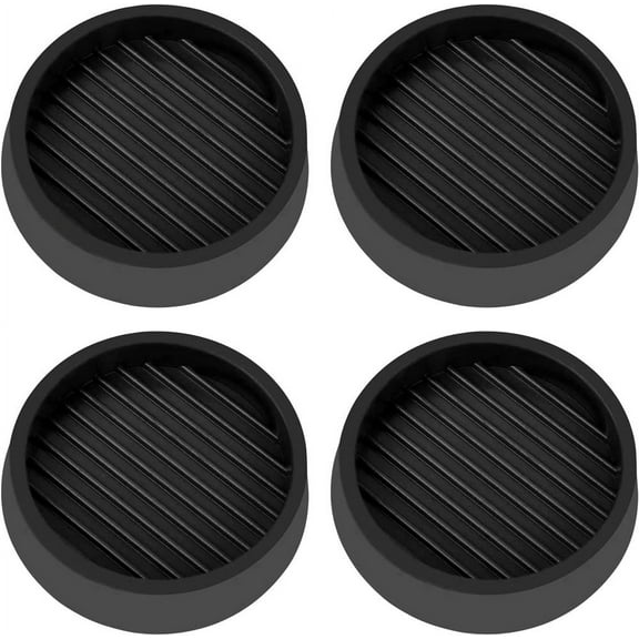 NOGIS 3X3 Round Rubber Furniture Caster Cups with Anti-Sliding Floor Grip (Set of 4,Black)