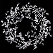 NOGIS 3pcs Acrylic Crystal Flower Branches, Artifial Bead Drop Bouquets, White Floral Acrylic Picks Arrangement for Wedding Christmas Thanksgiving Day Home Office Table Top Decortaion