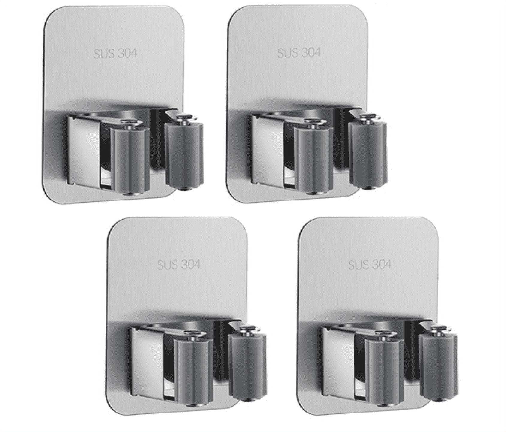DOMAXCAI 4 Pack Broom Holder Wall Mount, Improved Super Anti-Slip Mop And Broom Holder Wall Mount, Broom Hanger Gripper For Kitchen, Bathroom, Closet, Garden Garage, Black | Super Anti-Slip, Mop And - View #3