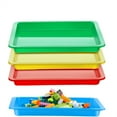 thumbnail image 1 of NOGIS 4 Pack Plastic Art Trays 11 x 8.3 Inch Stackable Activity Crafts Classroom Sand Trays Sensory Paint Organizer for DIY Beads Jewelry Painting Projects Christmas Favor, Random Color, 1 of 7