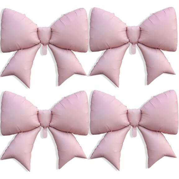 NOGIS 4 Pcs 39 Inch Jumbo Pink Bow Balloons Giant Bow Balloons Large Coquette Decorations Backdrop for Women Birthday Baby Shower Bridal Engagement Wedding Decor Party Supplies
