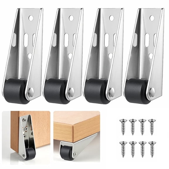 NOGIS 4 Pcs Gate Caster Wheels Replacement, Small Caster Wheels and Roller Wheels for Furniture,Side Mount Casters for Doors, Gates, Fences, Yards, Farms,Single Directional Tiny